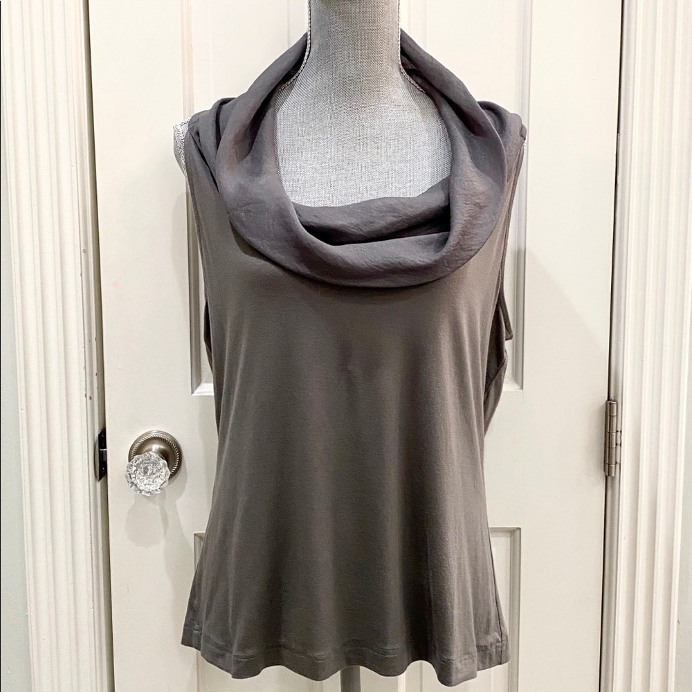 Ann Taylor Gray Cowl Neck Sleeveless Top SZ XL